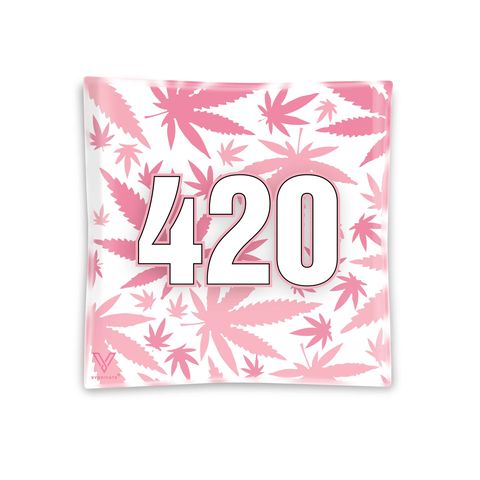 V Syndicate Glass Ashtray - 420 Pink